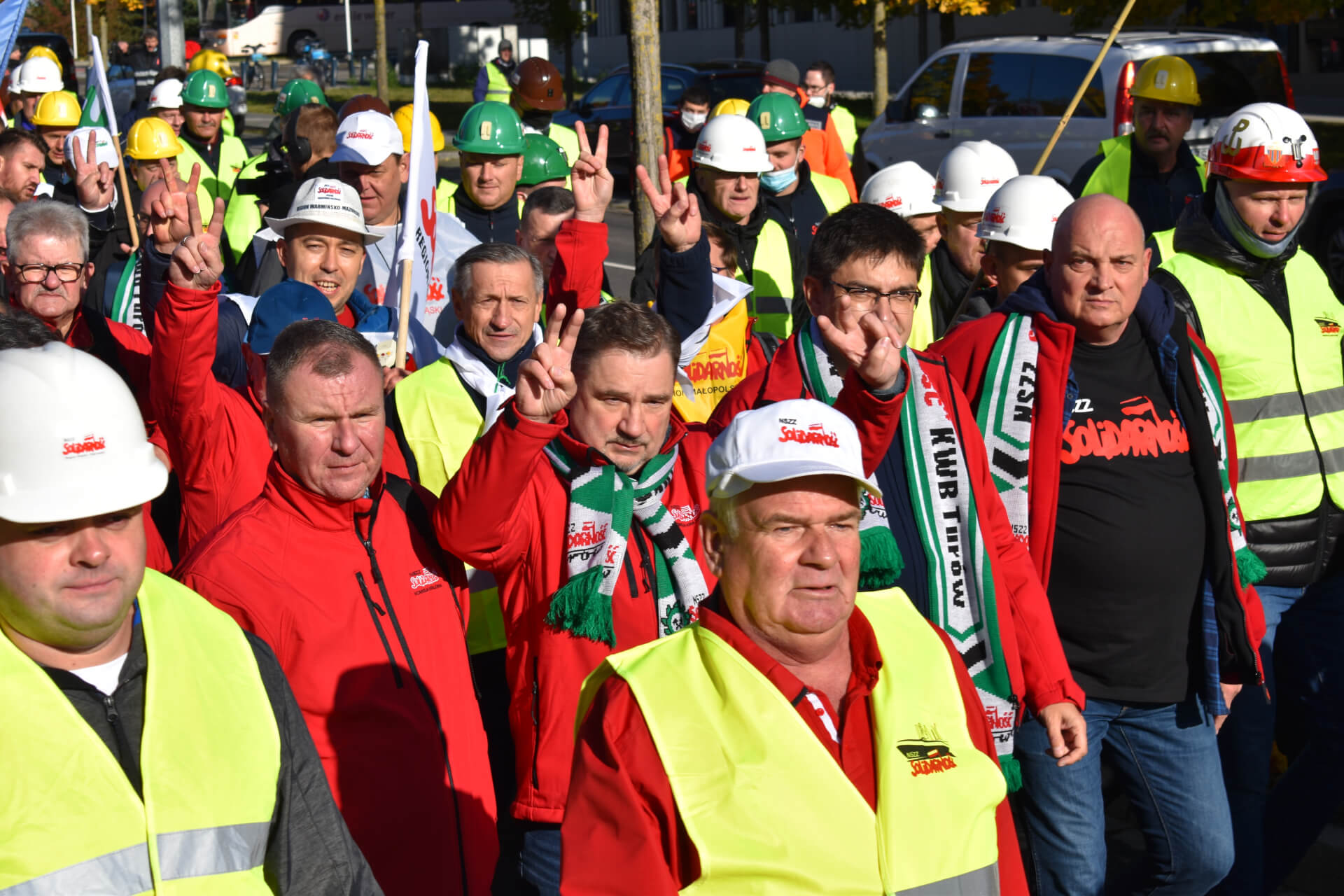 Protest Solidarności pod siedzibą TSUE  w Luksemburgu