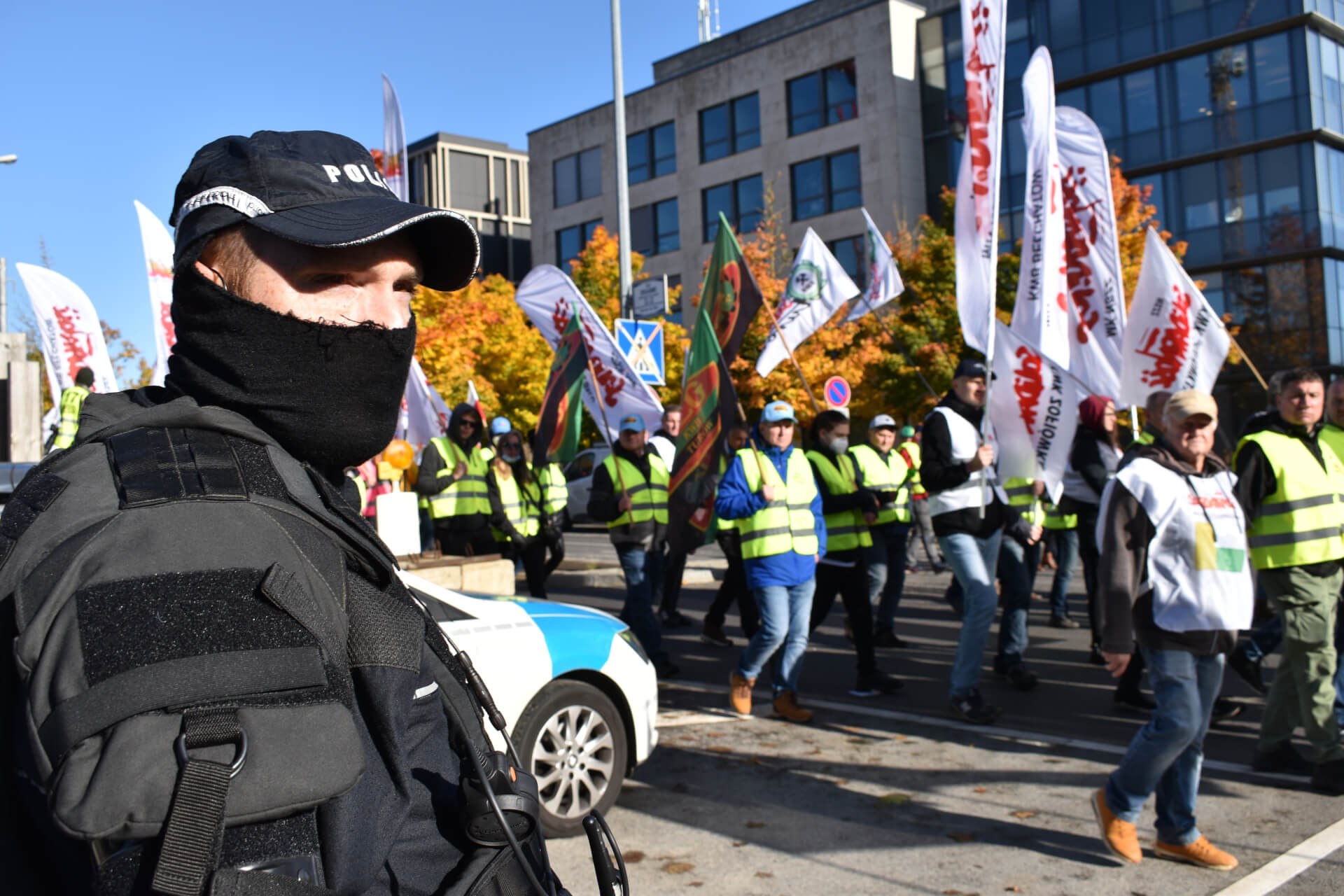 Protest Solidarności pod siedzibą TSUE  w Luksemburgu