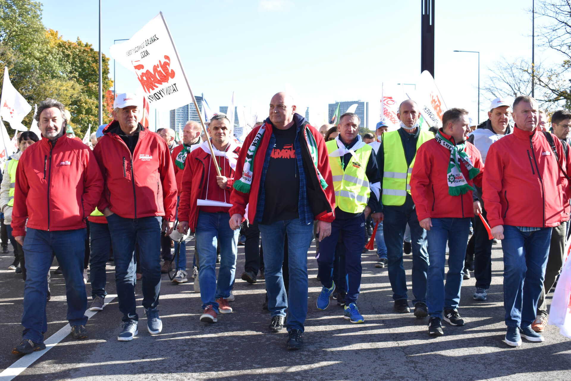 Protest Solidarności pod siedzibą TSUE  w Luksemburgu