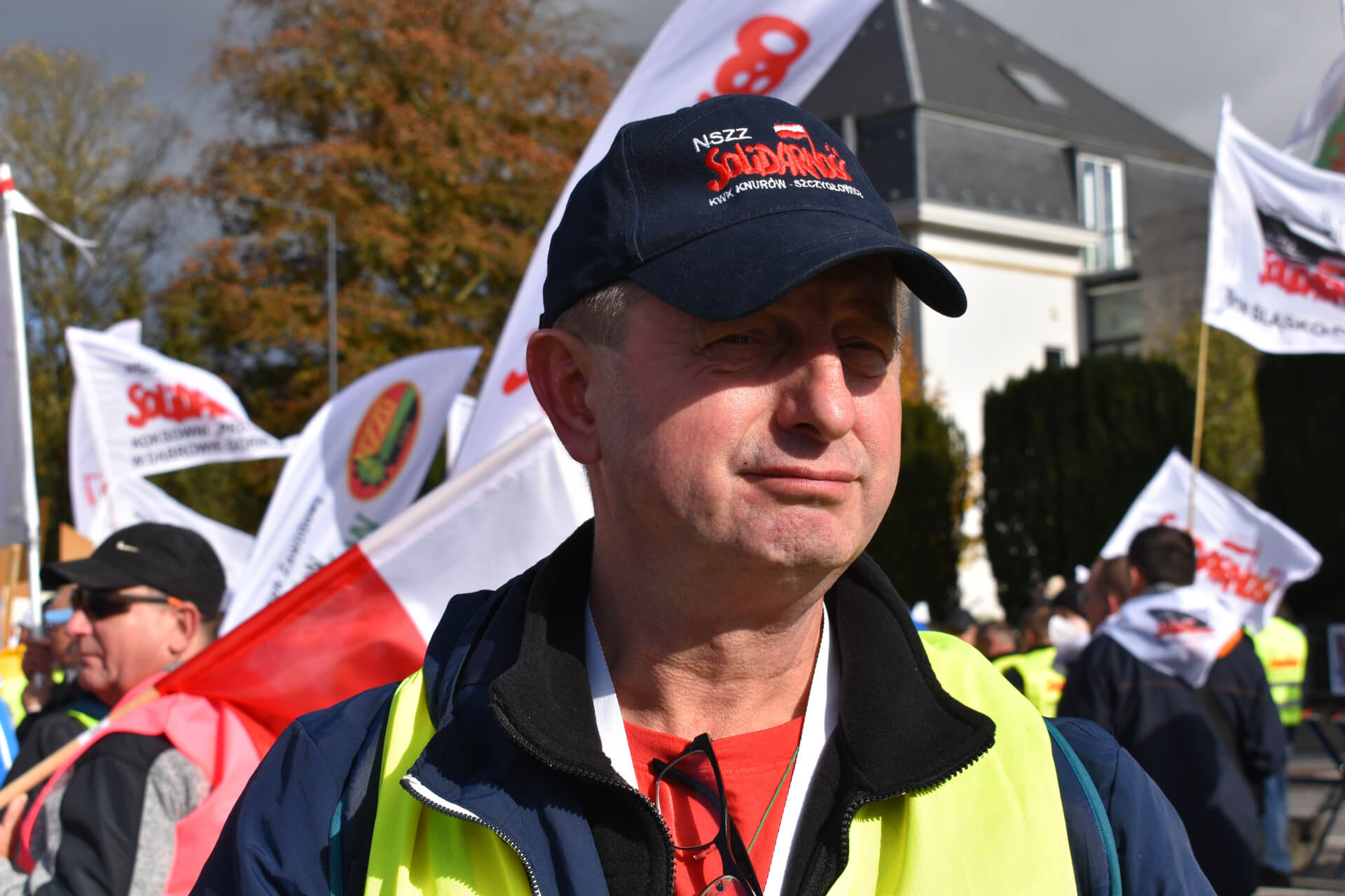 Protest Solidarności pod siedzibą TSUE  w Luksemburgu